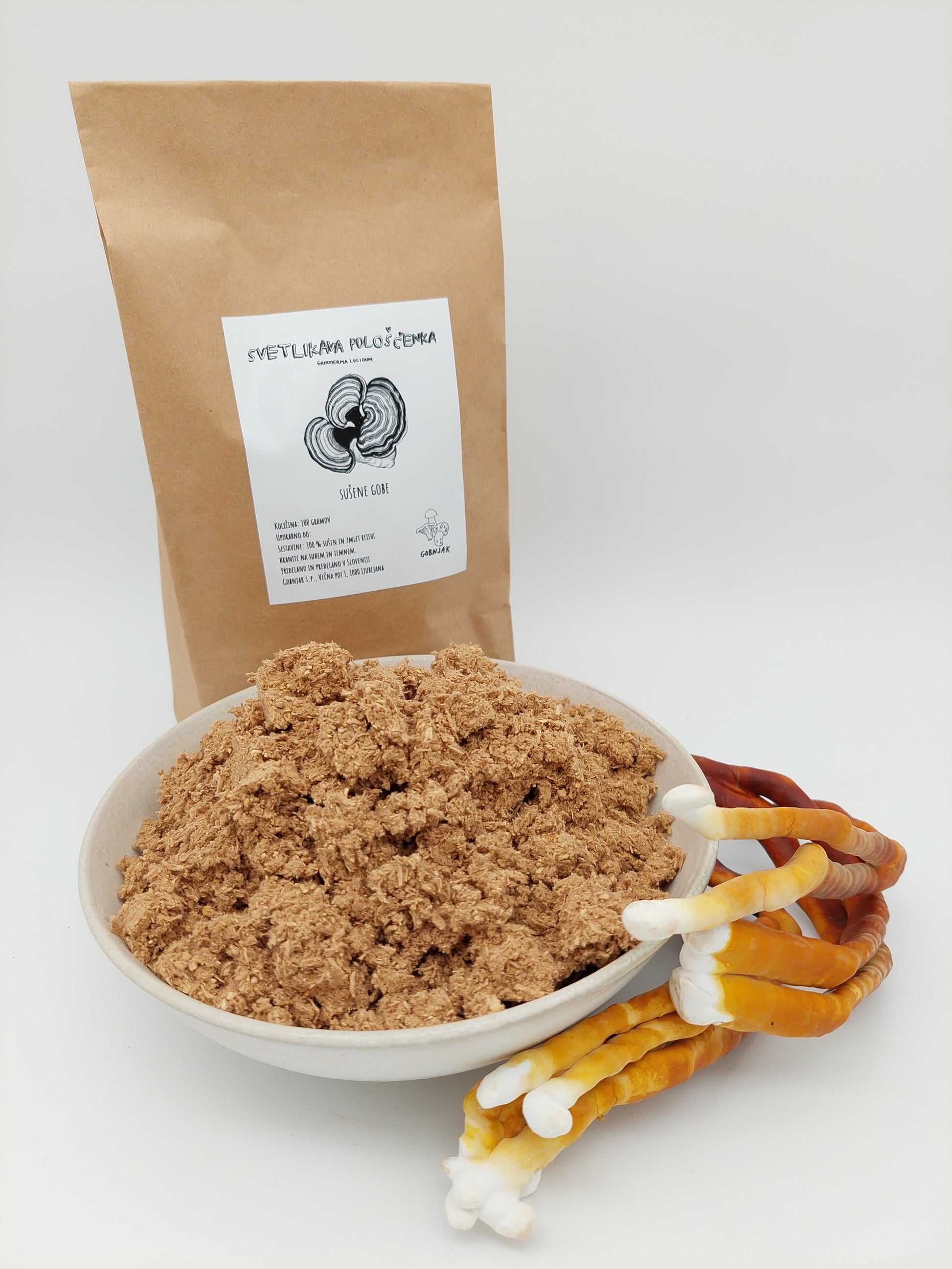 Sušena svetlikava pološčenka - reishi - Ganoderma lucidum - zdravilne gobe - Gobnjak